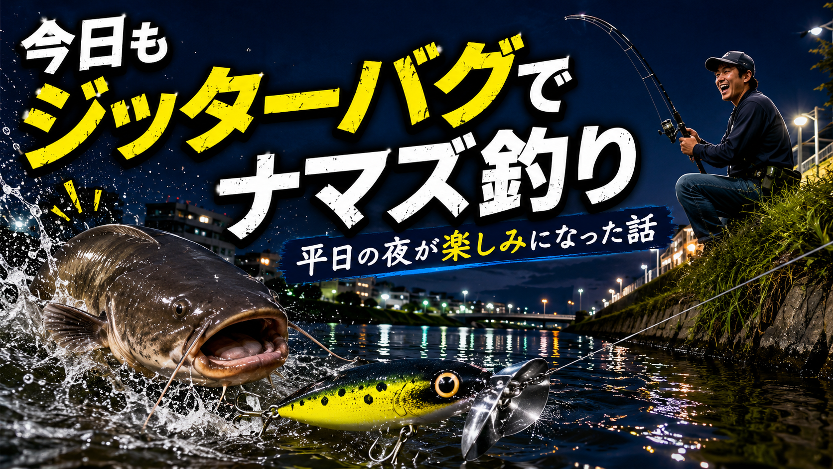 今日もジッターバグでナマズ釣り、平日の夜が楽しみになった話